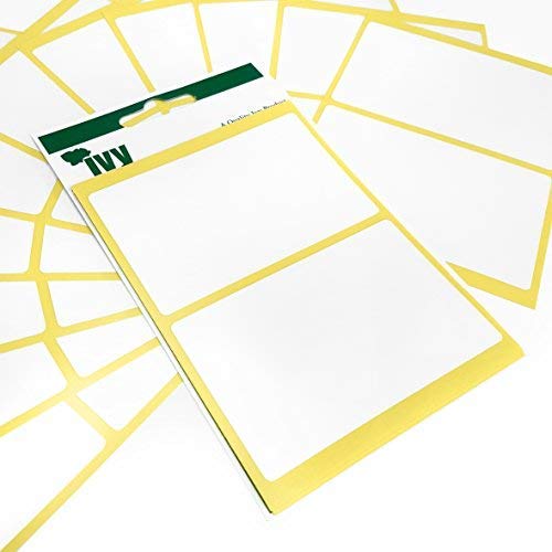 120 Adhesivo Blanco Etiquetas - 50mm X 80mm - Easy Peel Autoadhesivo Rectangular Pegatinas - Hiedra Papelería