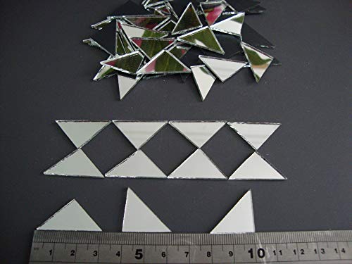 500 azulejos de mosaico plateado con espejo triangular aproximadamente 2 x 2 x 3 cm, 2 mm de grosor.