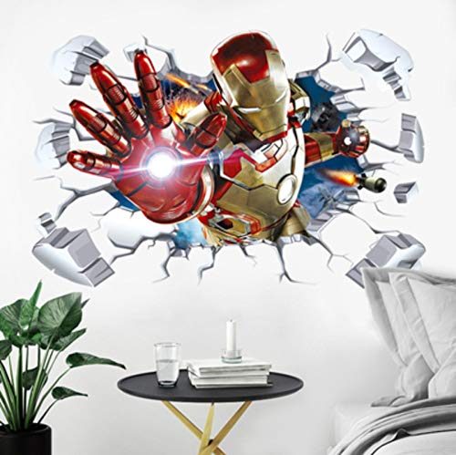 50X70CM 3D Avengers Spiderman Iron Man Captain America Thor Hulk Superman Vinilos De Pared Decorativos Pegatinas Pared Decorativas Vinilo Pared Obras De Arte Y Material Decorativo