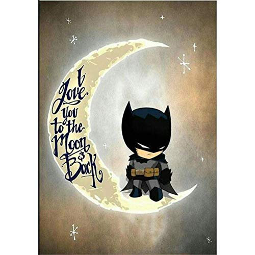 5D DIY Diamond Painting Cross stitch Kit, Luna Batman 50x90cm completos diamantes de imitación de cristal bordado de Decoración de la sala de decoración pegatinas de pared, V-1423