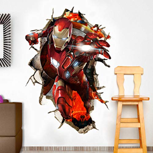 60X90CM 3D Avengers Spiderman Iron Man Captain America Thor Hulk Superman Vinilos De Pared Decorativos Pegatinas Pared Decorativas Vinilo Pared Obras De Arte Y Material Decorativo