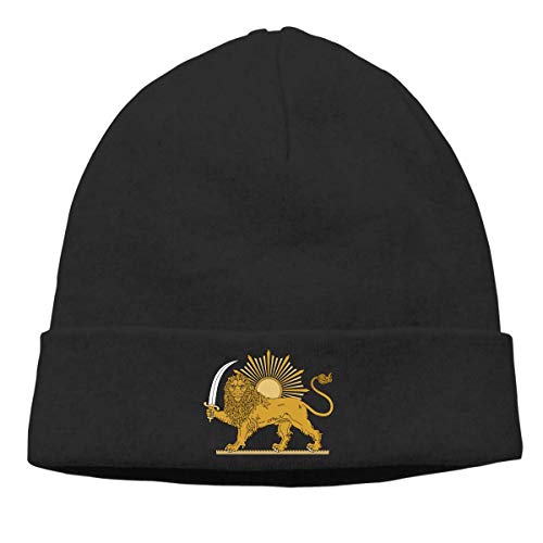 AEMAPE I-Ran Lion and Sun Gorra Persa Hombres Mujeres Gorro de Calavera Suave elástico Gorro de Invierno