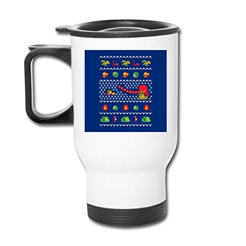 Alex Kidd in Christmas World - Taza de café (acero inoxidable, 473 ml, doble pared, con tapa a prueba de salpicaduras, para bebidas frías y calientes)