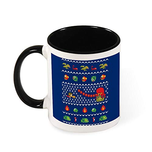 Alex Kidd in Christmas World Taza de café de cerámica, regalo para mujeres, niñas, esposa, mamá, abuela, 325 ml