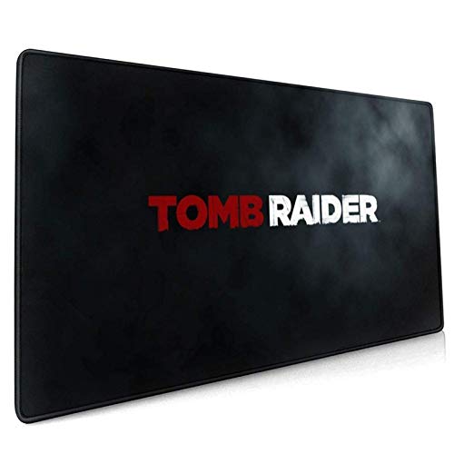 Alfombrilla Ratón Grande Gaming Mouse Pad XL con Superficie Texturizada Impermeable, Base de Goma Antideslizante Póster Tomb Raider 2013 Dark 750X400X3 mm