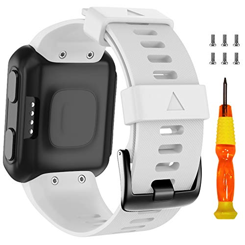 ANBEST Correa de silicona compatible con Forerunner 35/Approach S10, correa de silicona suave, correa de repuesto para reloj inteligente Forerunner 35/Approach S10 (blanco)