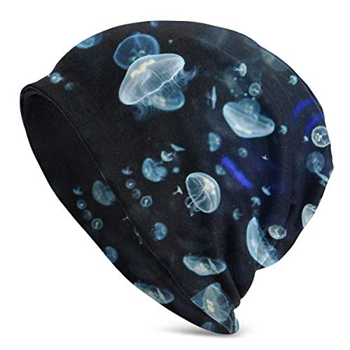 AOOEDM Gorro diario de medusas submarinas para hombre, cálido, holgado y suave para la cabeza, comodidad durante todo el año, gorros serios para un estilo serio, gorro de punto holgado de gran tamaño