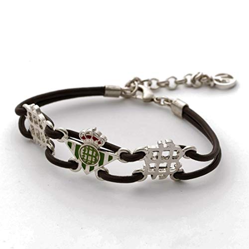 ART3 Pulsera Betis 3 Piezas (BB + Escudo + BB) (Rodio)