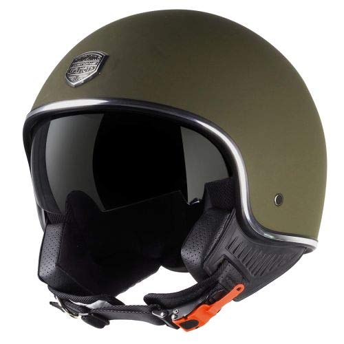 Astone Helmets - Minijet 66 - Casque jet vintage - Casque style rétro US - Casque de moto en polycarbonate - matt army L