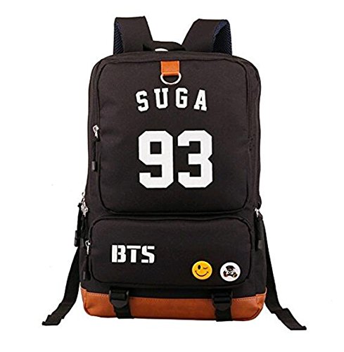 augyuess Kpop Bangtan Boys BTS luminoso bolso de escuela Mochila Bookbag Mochila para portátil