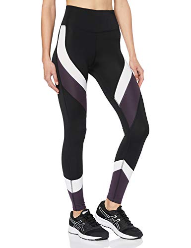 Aurique Leggings deportivos para Mujer, Negro (Black/White/Nightshade), S