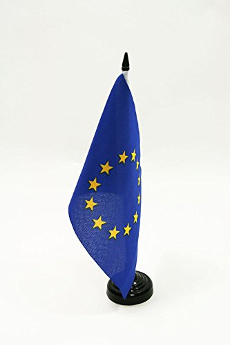 AZ FLAG Bandera de Mesa de Europa 21x14cm - BANDERINA de DESPACHO Union Europea - UU.EE 14 x 21 cm