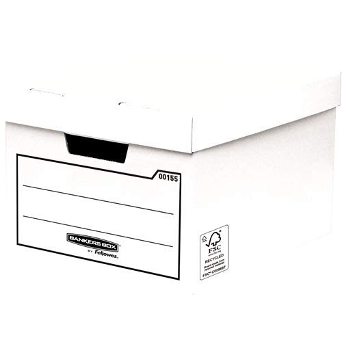 Bankers Box 00155, Caja de almacenamiento, Blanco, pack de 10 unidades