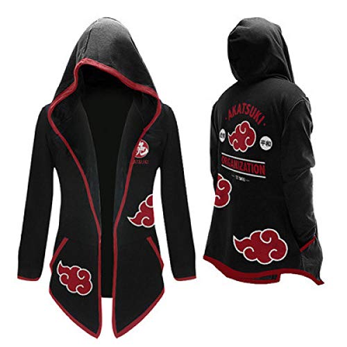 BDN Akatsuki Uzumaki Naruto Gabardina Cárdigan Naruto Cosplay Abrigo con Capucha Capa-Gabardina Akatsuki_L