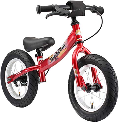 BIKESTAR Bicicleta sin Pedales para niños y niñas | Bici 12 Pulgadas a Partir de 3-4 años con Freno | 12" Edición Sport Rojo