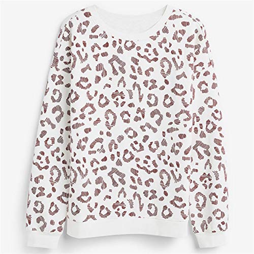 Bloque de Manga Larga para Mujer Bloque de imitación de Piel sintética Tops Sudadera Qiang (Color : White, Size : S)