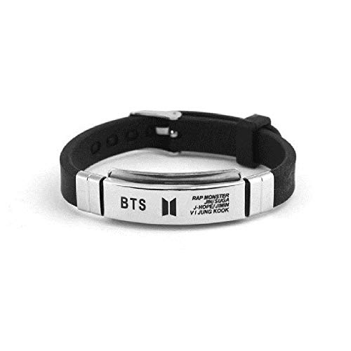 BTS Titanium Steel Silicone Bracelet Wristband Personalized Fashion Stainless Steel Jewelry Accessories (3 Pieces Shipped Randomly)