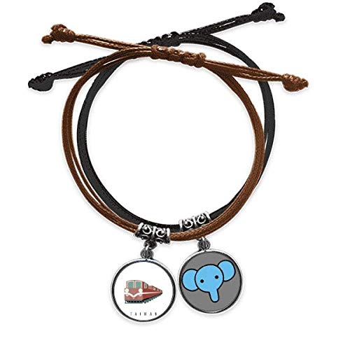 CaoGSH Pulsera de viaje de tren de Taiwán Art Deco para regalo de moda, cuerda para la mano, correa de piel, elefante