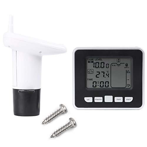 Caredy El Tanque de Agua ultrasónico, Sensor de Nivel de líquido Sensor de medidor de Nivel de Profundidad con Pantalla de Temperatura con Pantalla LCD