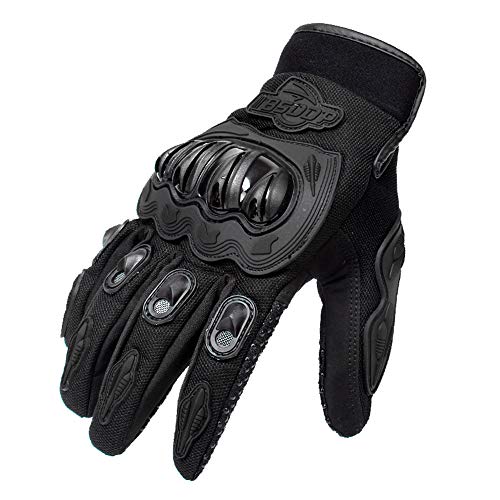 Carrfan Hombres Guantes de Motocicleta Pantalla Táctil Dedo Completo Moto Carreras Ciclismo Motocross Montaña Respirable Blanco M/L/XL