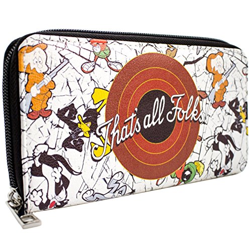 Cartera de Looney Tunes That's All Folks! Bugs & Daffy Blanco