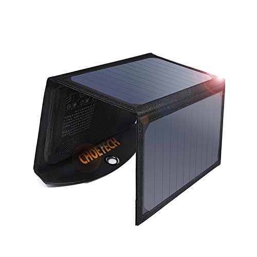 CHOETECH Cargador Solar Portatil 19W Panel Solar Portatil Plegable Impermeable Doble Puertos USB de Cargador Panel Solar Batería Placa Plegable para iPhone, iPad,Macbook,Samsung,LG,Moto etc