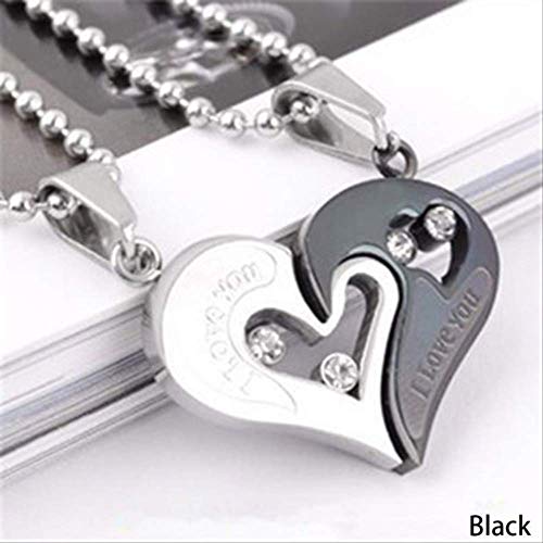 Collares de amor de corazón de cadena de acero inoxidable para parejas Damas coreanas Colgantes de suspensión emparejados de moda Modelo bk