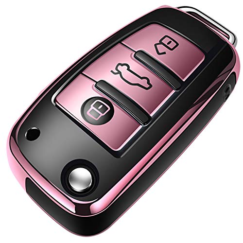 COMPONALL - Funda para llave de coche Audi A3 A4 A6 A8 TT Q7 S6 Premium TPU suave funda Smart Remote Keyless
