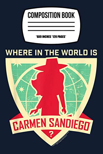 Composition Notebook: Carmen Sandiego Where In The World 120 Wide Lined Pages - 6" x 9" - Planner, Journal, College Ruled Notebook, Diary for Women, Men, Teens, and Children