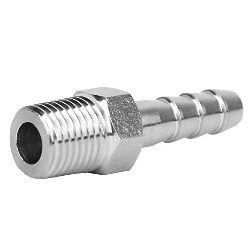 Conector de Acoplamiento rápido Junta de Rosca antioxidante de 1/4 pulg. De Acero Inoxidable para Manguera de Aire para tubería neumática(BSPT1/4-6mm)