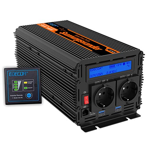 Convertidor 12v 220v inversor ONDA PURA 2500w y pico de 5000w transformador 12v 220v onda sinusoidal pura LCD con mando a distancia