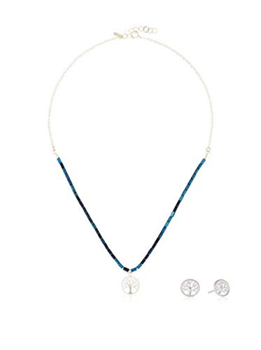 Córdoba Jewels | Conjunto de Gargantilla y Pendientes en Plata de Ley 925. Diseño Margarita Zirconium