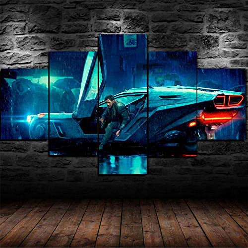 Cuadros Impresos En Lienzo Que Brillan En La Oscuridad 100X55Cm 5 Piezasblade Runner 2049 Película Premium Lienzo De Tejido No Tejido Xxl