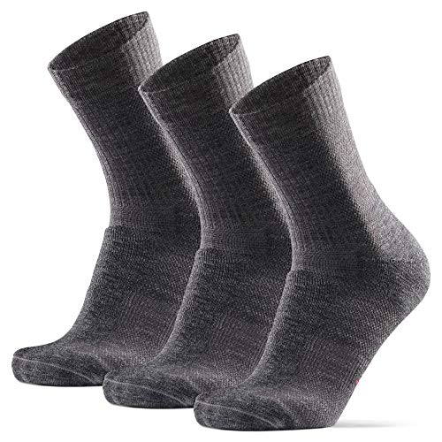 DANISH ENDURANCE Calcetines Ligeros de Senderismo y Trekking de Lana Merino 3 Pares (Gris, EU 43-47)