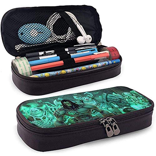 Dark-Siders Multifunción Lienzo Cuero Lápiz Estuche Bolígrafo Bolso Maquillaje