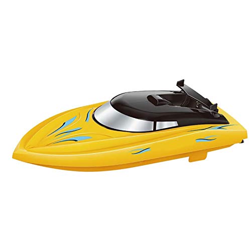 DAUERHAFT Barco RC Water Jet 2.4G Frecuencia Control Remoto de Alta Velocidad Distancia yate para Fiesta Familiar Juego de Vacaciones con Capacidad Anti-interferencia(Yellow)