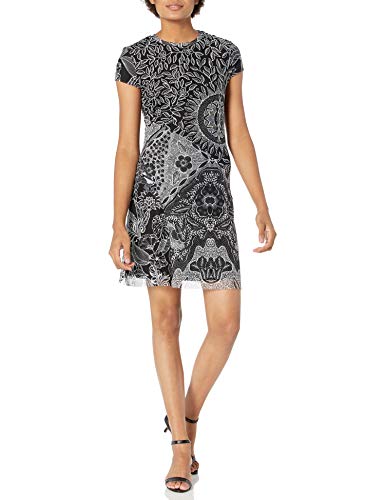 Desigual Vest_Paris Vestido Casual, Negro, L para Mujer