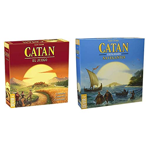 Devir - Catan, Juego de Mesa - Idioma Castellano (BGCATAN) + Catan, expansión Navegantes, Juego de Mesa (BGNAVEGANTES)