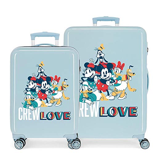 Disney Always Original Juego de Maletas Azul 55/68 cms Rígida ABS Cierre de combinación Lateral 104L 6 kgs 4 Ruedas Dobles Equipaje de Mano