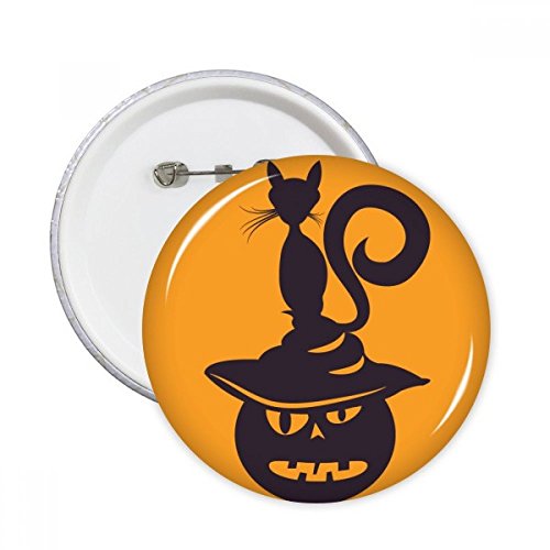 DIYthinker Calabaza de Halloween del monstruo del gato del sombrero pernos redondos insignia del botón 5pcs regalo de la decoración Ropa Multicolor XXL