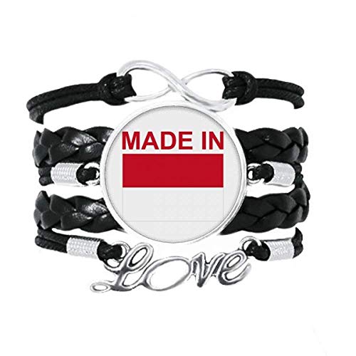 DIYthinker Made in Indonesia país Amor Pulsera de Amor Adorno de Cuero Torcido Hilo de muñeca