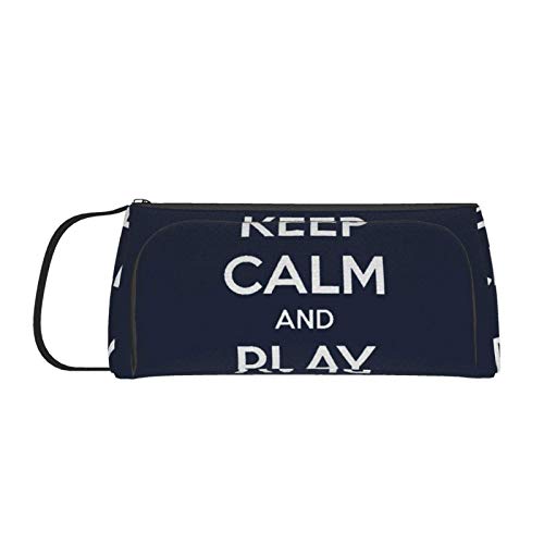 DJNGN Double Zipper Pencil Case Keep Calm and Play NES Estuche para lápices con doble cremallera de gran capacidad, solo se puede usar como organizador para suministros de escritorio, pero también co