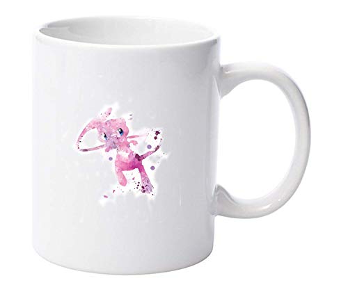 DKISEE Mew Dash - Taza de cerámica para pintura de colores al agua, inspirada en Pokemon Geeky, 325 ml, regalo