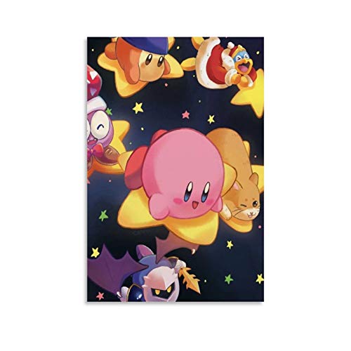 DSGDS Kirby Star Space Póster de viaje en lienzo para pared retro estilo vintage para paredes de dormitorio (30 x 45 cm)