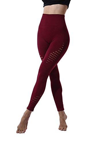 Ducomi SKY Leggins de Fitness para Mujeres - Adelgazamiento de Cintura Alta y Modelado de Efectos Butt Lift - Leggings Elásticos para Curvas Sensacionales - Practicidad y Sensualidad (Rojo, M)