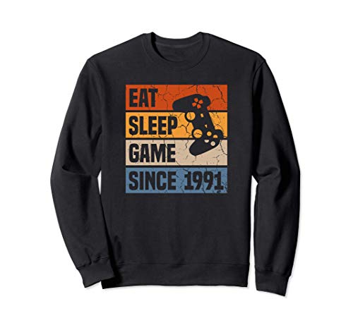 Eat Sleep Game Since 1991 30º Cumpleaños 30 Años Videojuego Sudadera