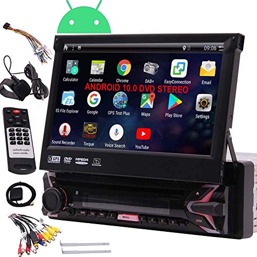 EINCAR 7" HD DVD para el Coche Individual DIN Android 7.1 Quad Core CPU Radio de Coche Receptor GPS con navegación GPS estéreo RDS WiFi OBD SWC Espejo, 1 GB de RAM 16 GB de ROM, Bluetooth, micrófono