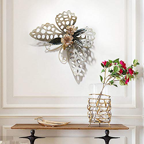 Escultura de la Pared 3D Estereoscópico Mariposa,Decoración de Arte de Pared de Metal de Hierro Usado para Hotel Sofá De Fondo Hogar Interior Afuera Creativo Decoraciones de Arte,28inX19in(72X47cm)