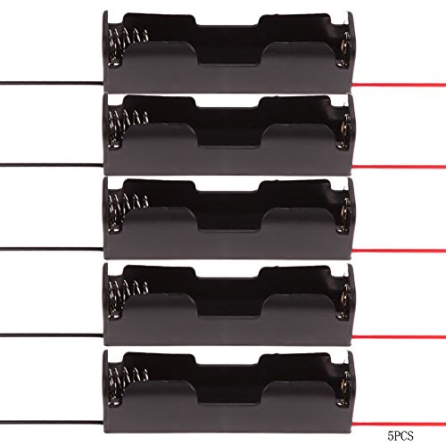 Everpert 5 cajas de plástico para 1 soporte de batería 18650