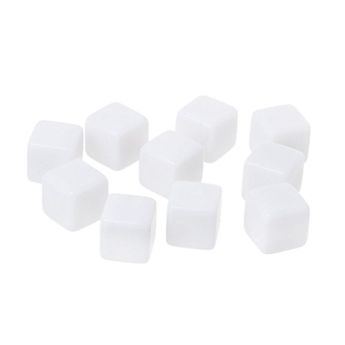 Exing Dados Dice, 10 Unids 14mm Acrílico Dados En Blanco 6 Caras del Partido De La Familia DIY Juegos De Impresión Juguetes para Niños